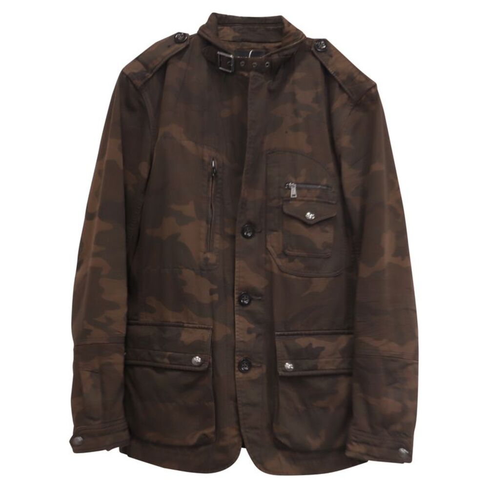 Ralph Lauren Camouflage-Print Field Jacket with Pockets in Brown Cotton